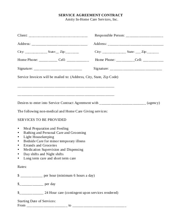 Sample Service Contract Template Sample Service Contract 20 Examples In Pdf Word