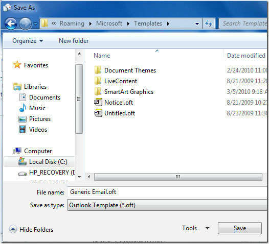 Save Outlook Email as Template Create Use Email Templates In Outlook 2010
