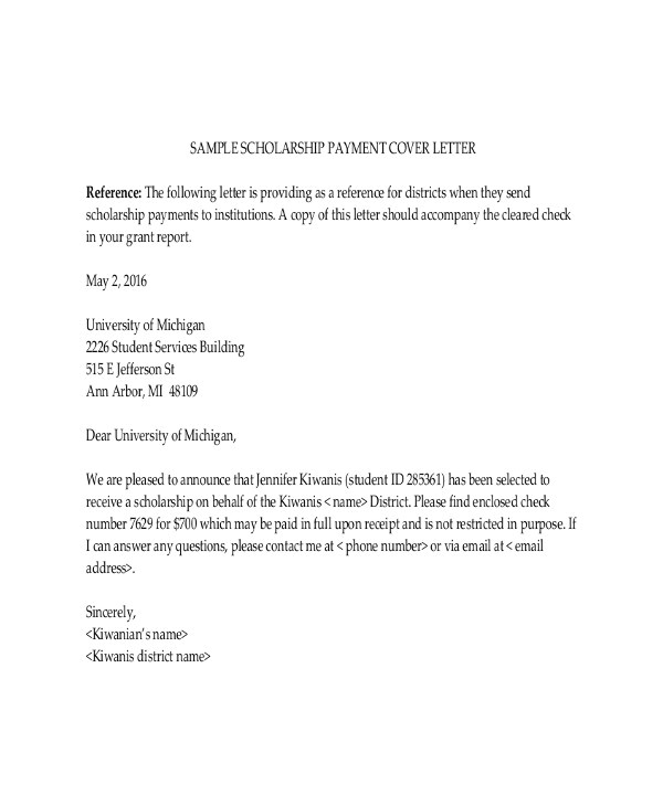 Scholarship Email Template Scholarship Letter Template 11 Free Sample Example