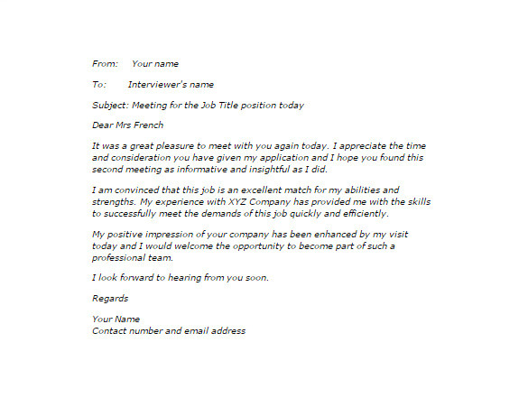 Second Interview Thank You Email Template 1 Second Interview Thank You Email Template Thank You Email after Second Interview 5 Free Sample