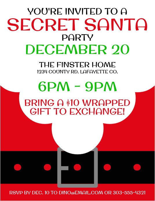 secret santa flyer template