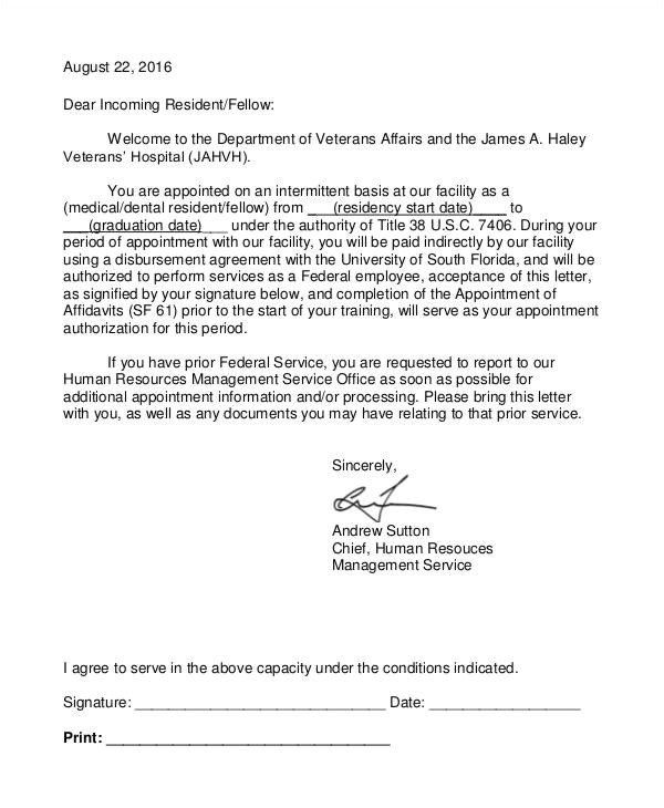 confirmation letter