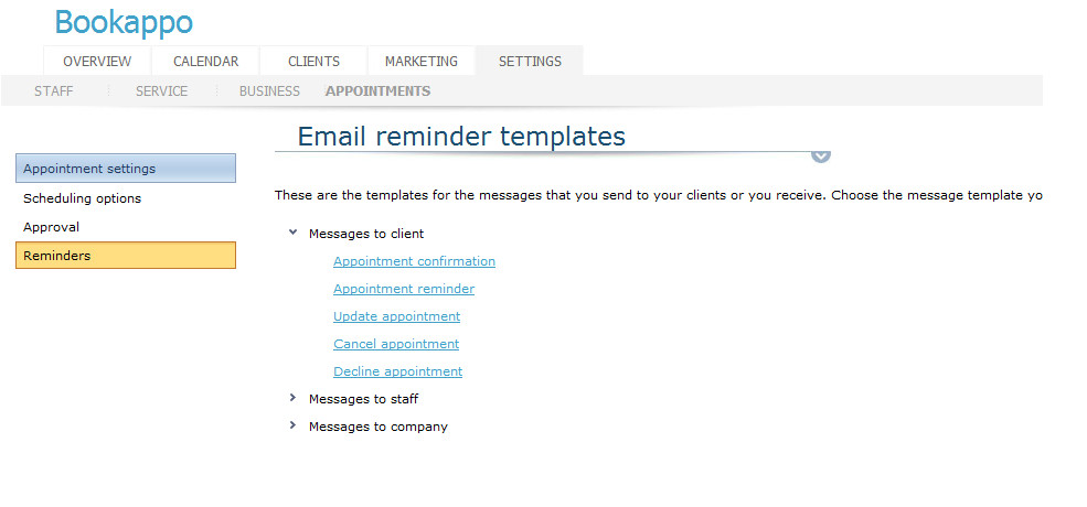 email appointment reminders