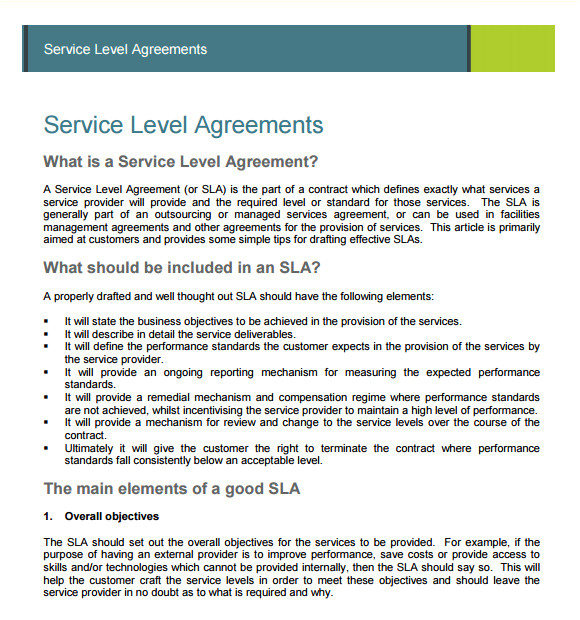 sample service agreement