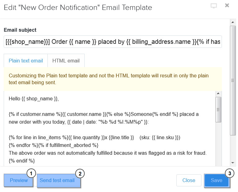 shopify how to edit notifications email templates