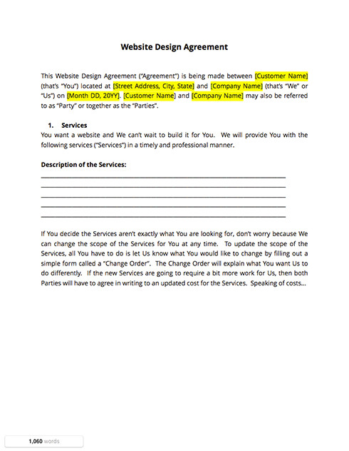Simple Web Design Contract Template Finally A Simple Web Design Contract Template Docsketch