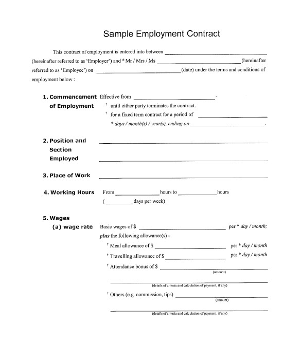 Simple Work Contract Template Simple Contract Template 9 Download Free Documents In