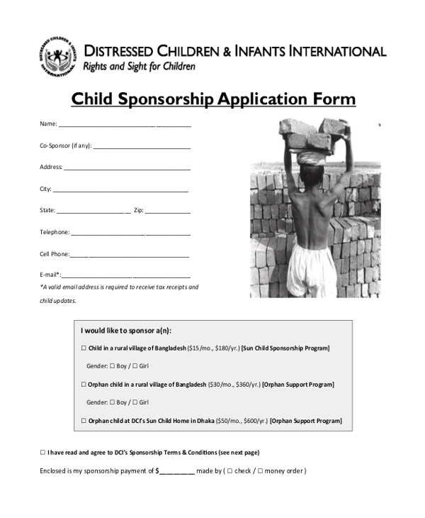 sponsorship application form