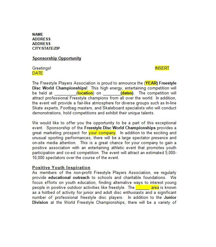 Skateboard Sponsorship Contract Template Sponsorship Letter Template 36 Great Ideas for the