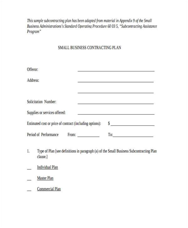 business contract form