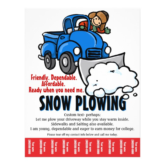 snow plowing service snow removal business flyer 244591009137250542
