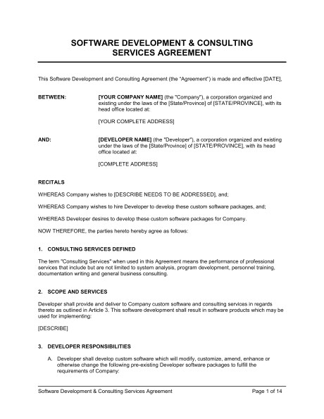 software development and consulting services agreement d800