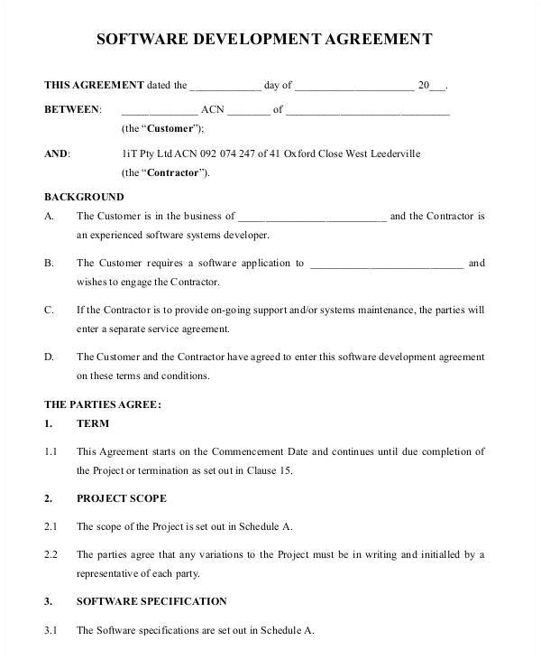 Software Development Contract Template Free 10 Printable Development Contract Samples Templates In