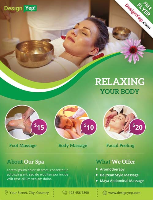 get free spa and wellness free psd psd flyer template