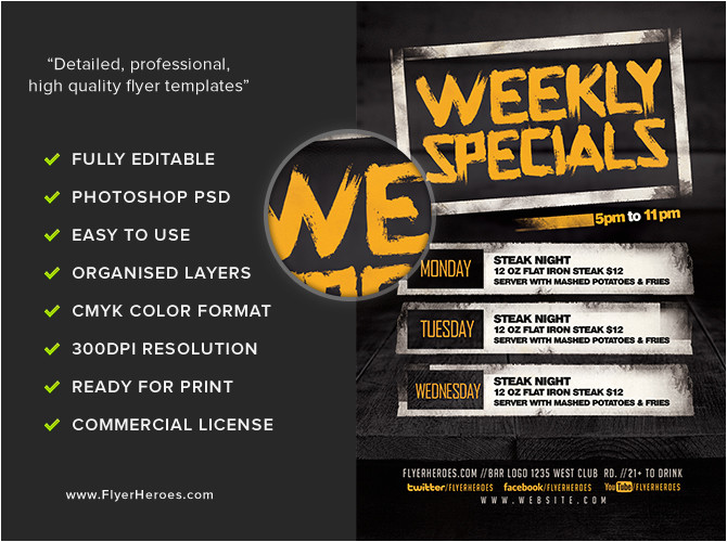 weekly specials flyer template