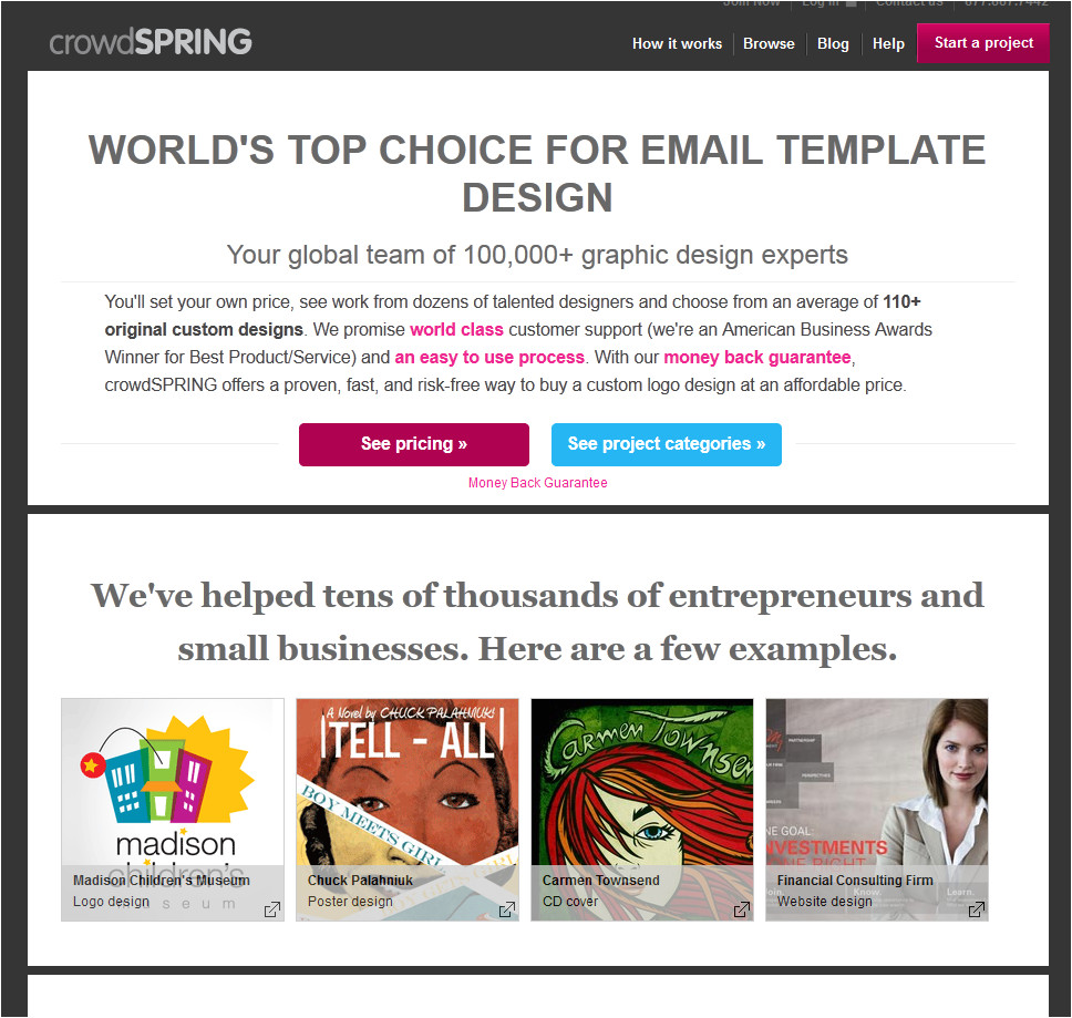 crowdspring email template design