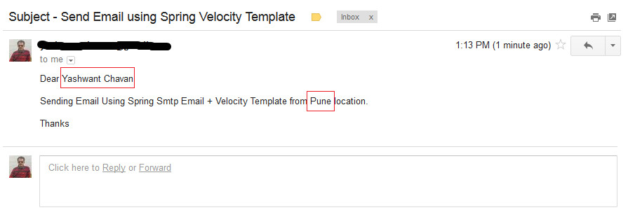 spring email velocity template example