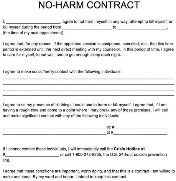 Suicide Contract for Safety Template 767 Best Images About School Counseling