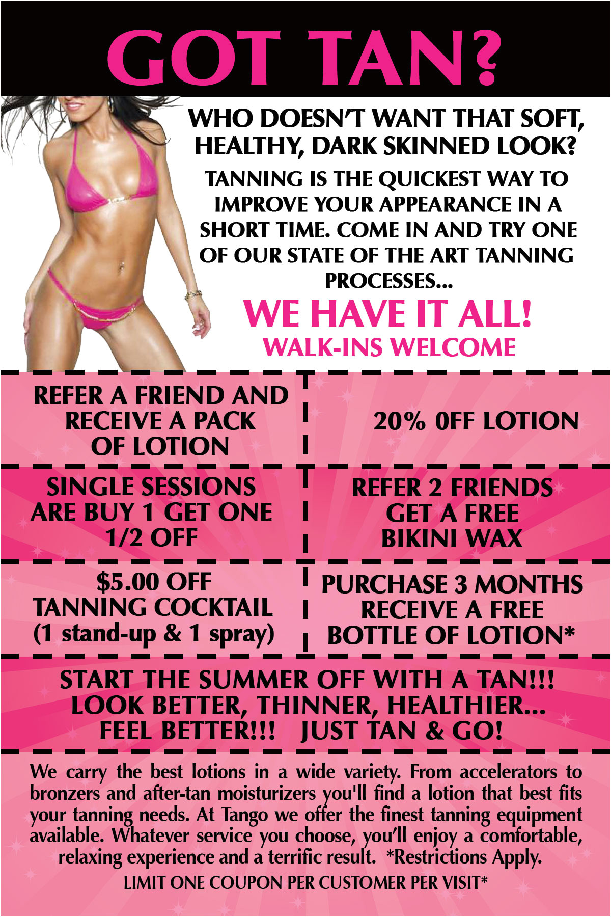flyers for tanning salons