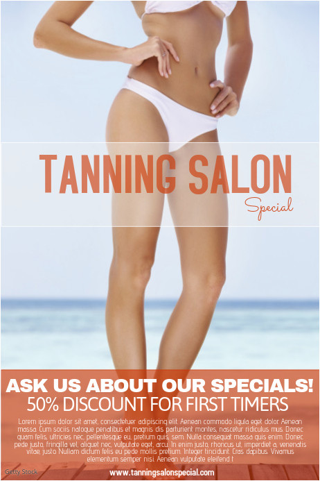 tanning salon poster template