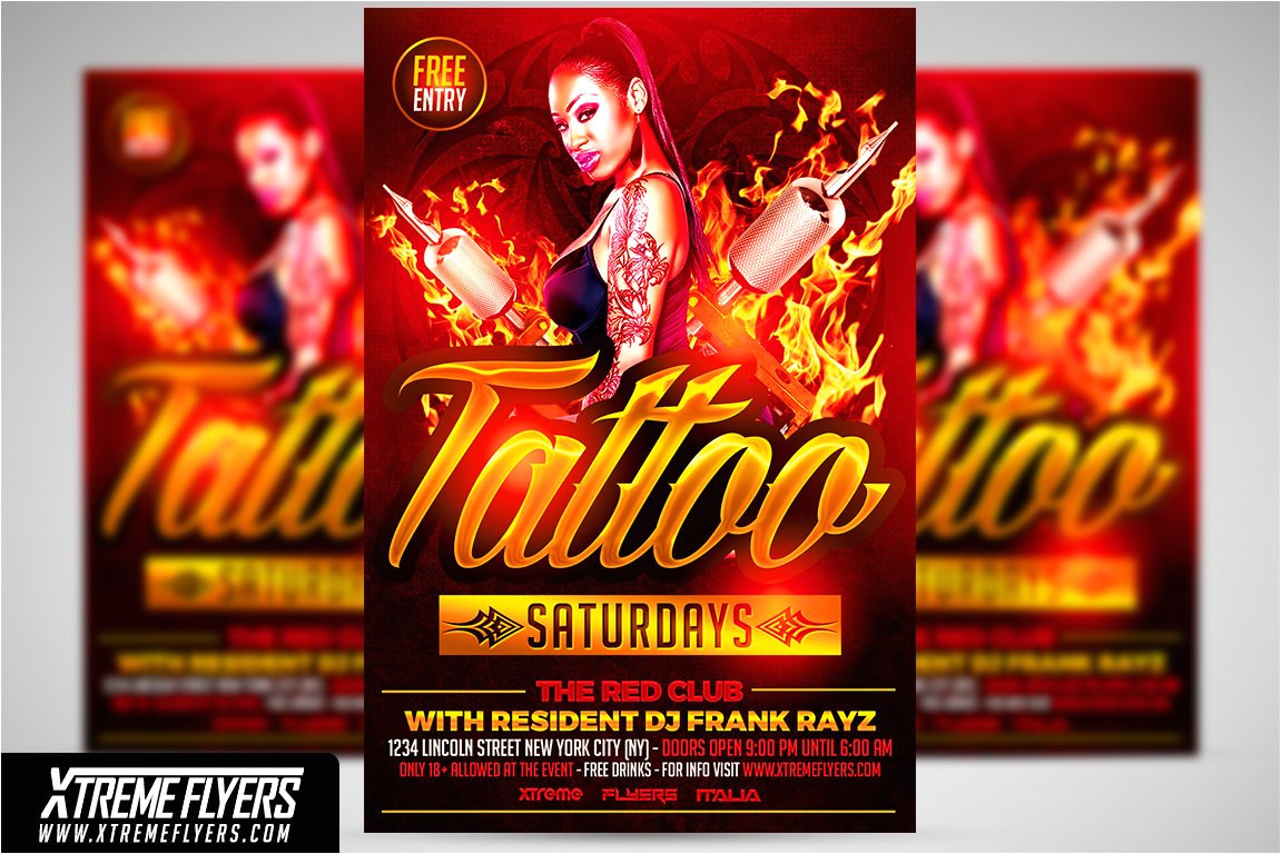 1811420 tattoo party flyer template