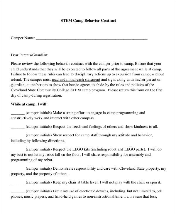 behavior contract