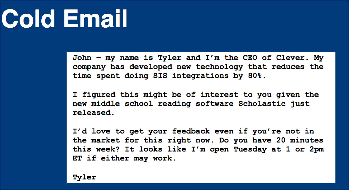 Template for Cold Emailing How to Get Your First 1 Million In Sales