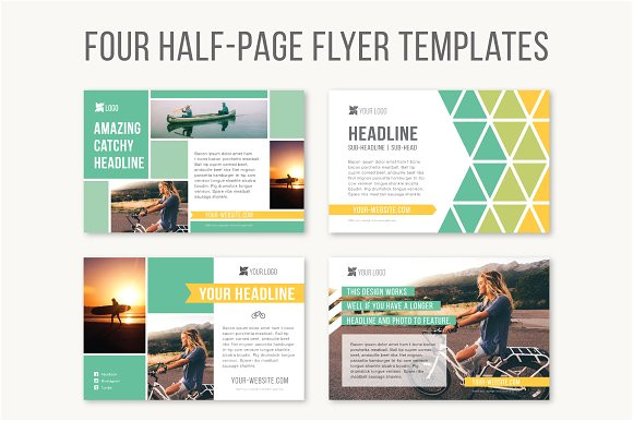 Template for Half Page Flyer Four Half Page Flyer Templates Templates On Creative Market