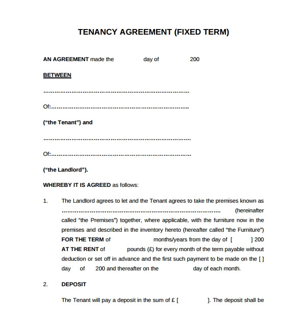 tenancy agreement template