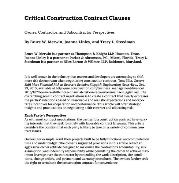 free construction contract template