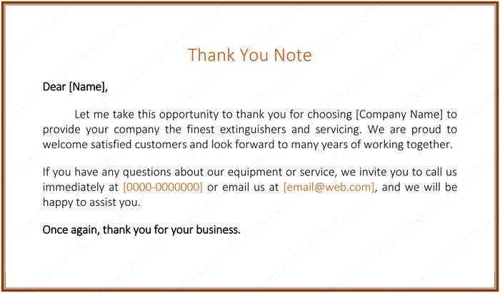 customer thank you letter