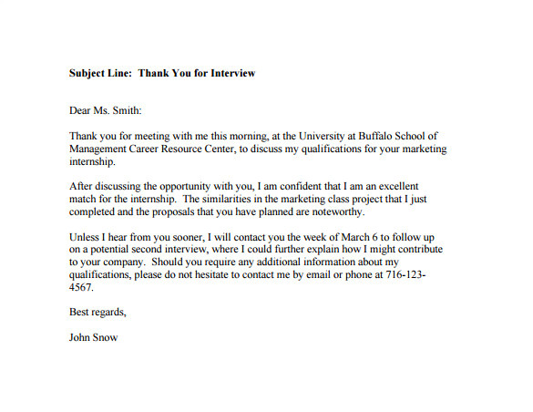sample post interview thank you email