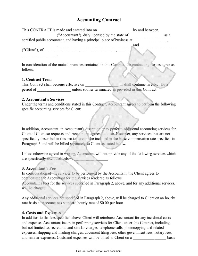accounting contract template