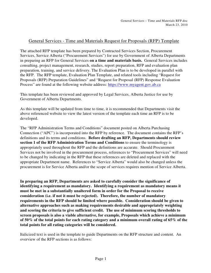 general services time and materials rfp template