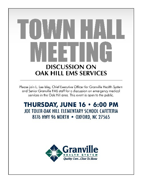 town hall meeting discussion on oak hill ems services