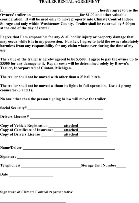 vehicle lease agreement