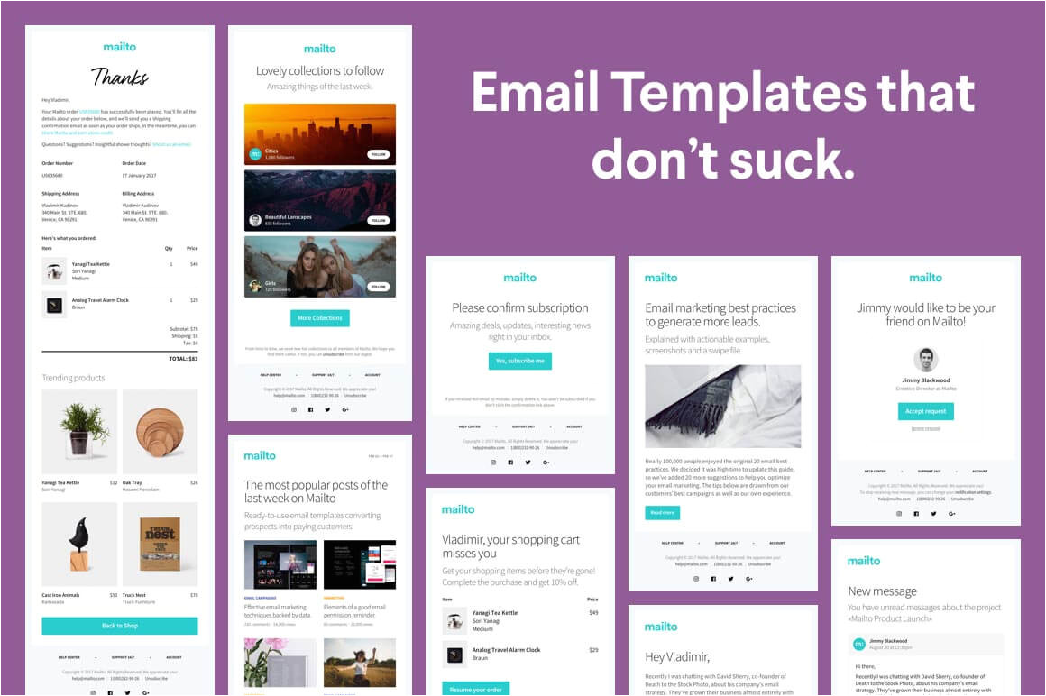 12 transactional email templates