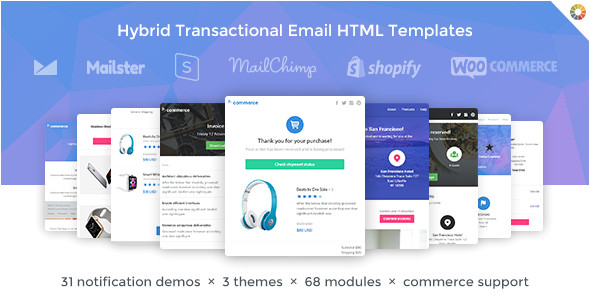 commerce responsive transactional email html templates