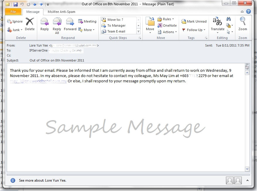 how to create vacation messageout of office messageauto reply via webmail