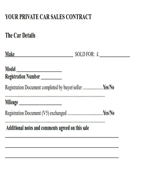 auto sales contract