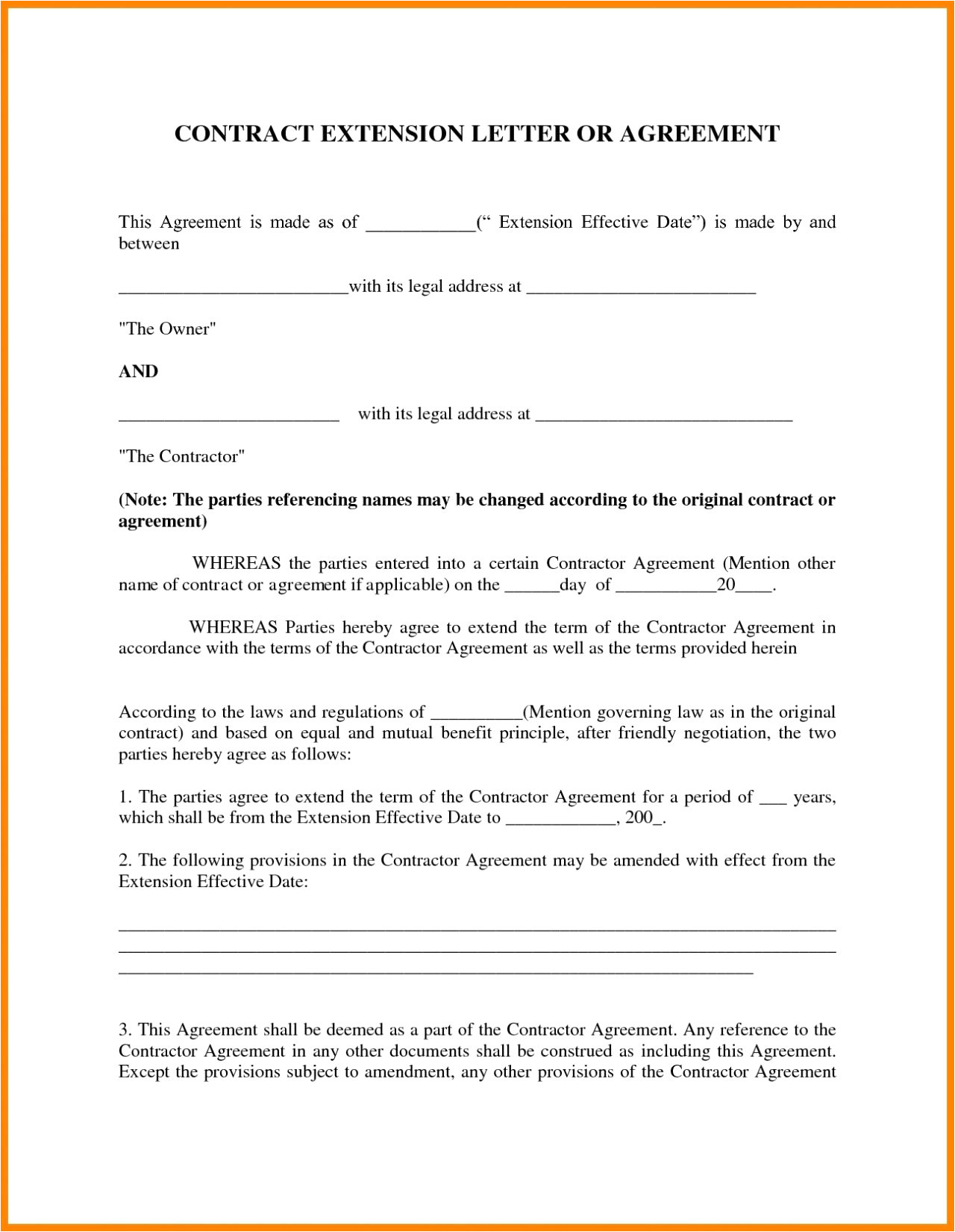 contract agreement letter