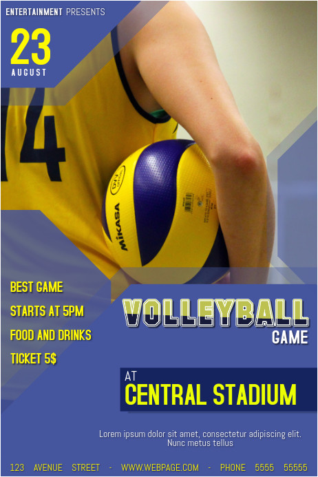 Volleyball Flyer Template Free Volleyball Game Poster Flyer Template Postermywall