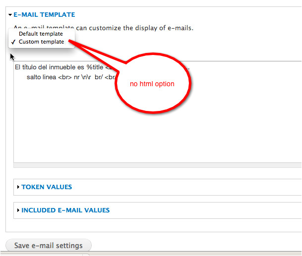 how to set html email template for webform email setting