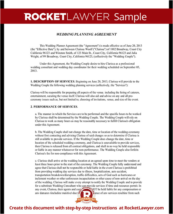 Wedding Planner Contract Template Wedding Planner Contract Template Free Wedding Planner