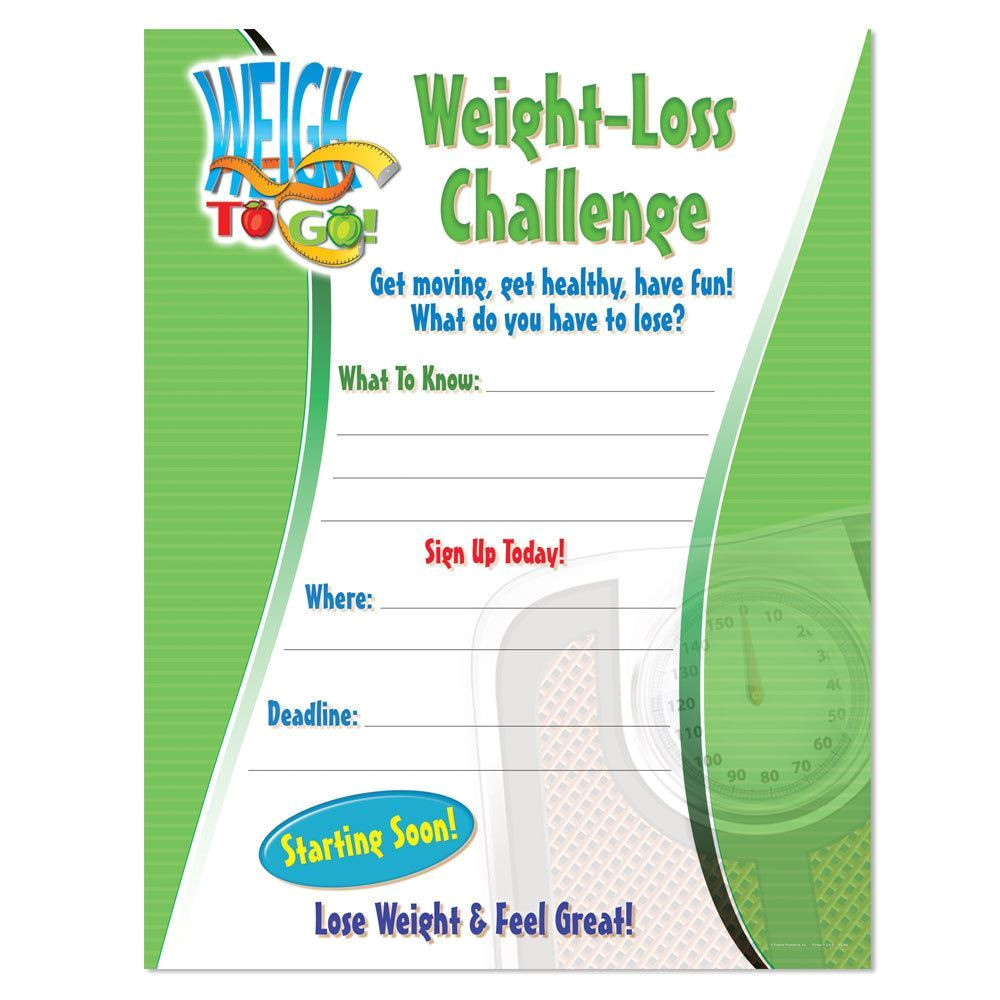 Weight Loss Challenge Flyer Template Free Weight Loss Challenge Laminated Poster Positive Promotions