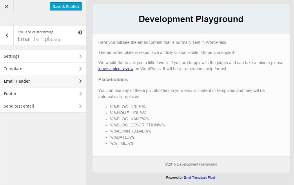 WordPress Email Template Editor Edit WordPress Email Templates In the Customizer