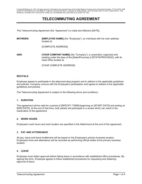 telecommuting agreement d558