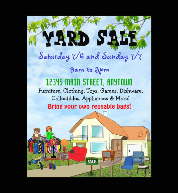 yard sale flyer template
