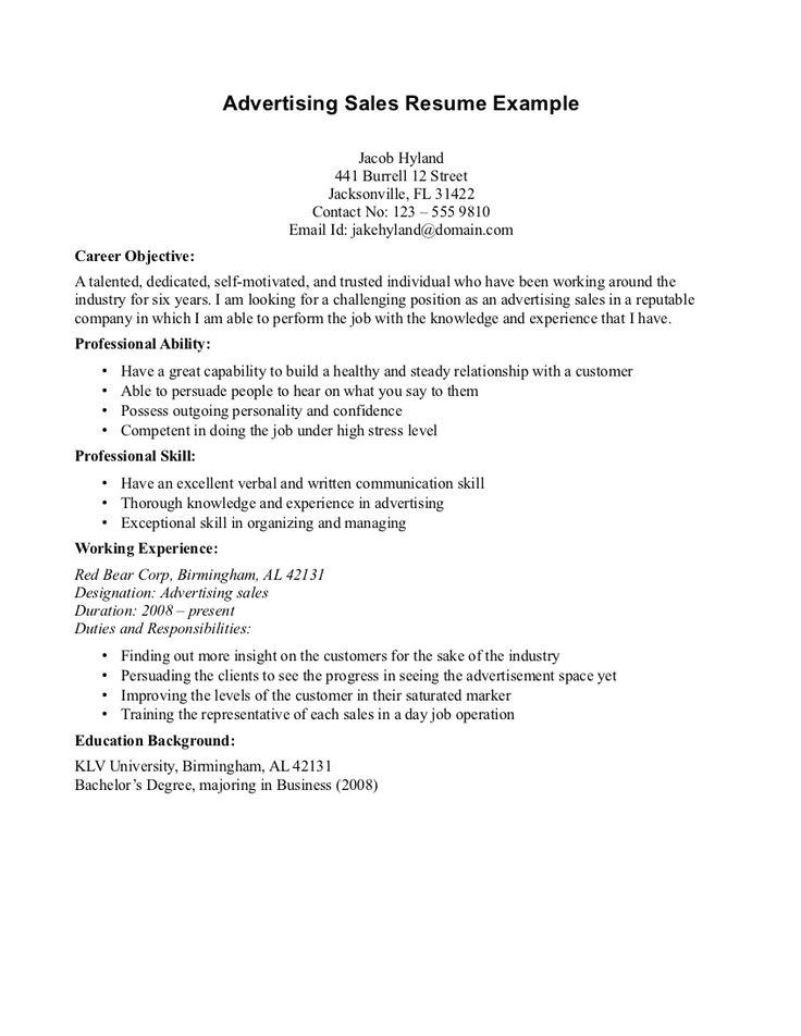 basic objective on a resume advertising resume objectives on pinterest