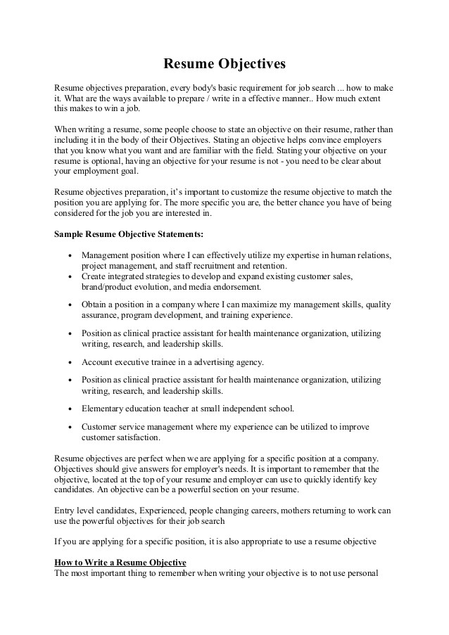 resume objectives 24910320